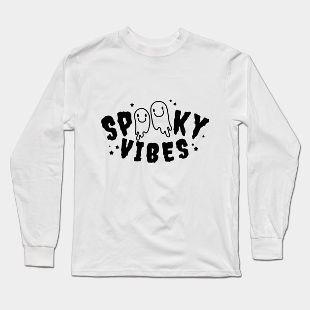 Spooky Vibes with  Ghost Long Sleeve T-Shirt by nancy.hajjar@yahoo.com